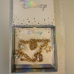 Disney Gold Charm Bracelet with Pearl, Crystal and Star Charms
